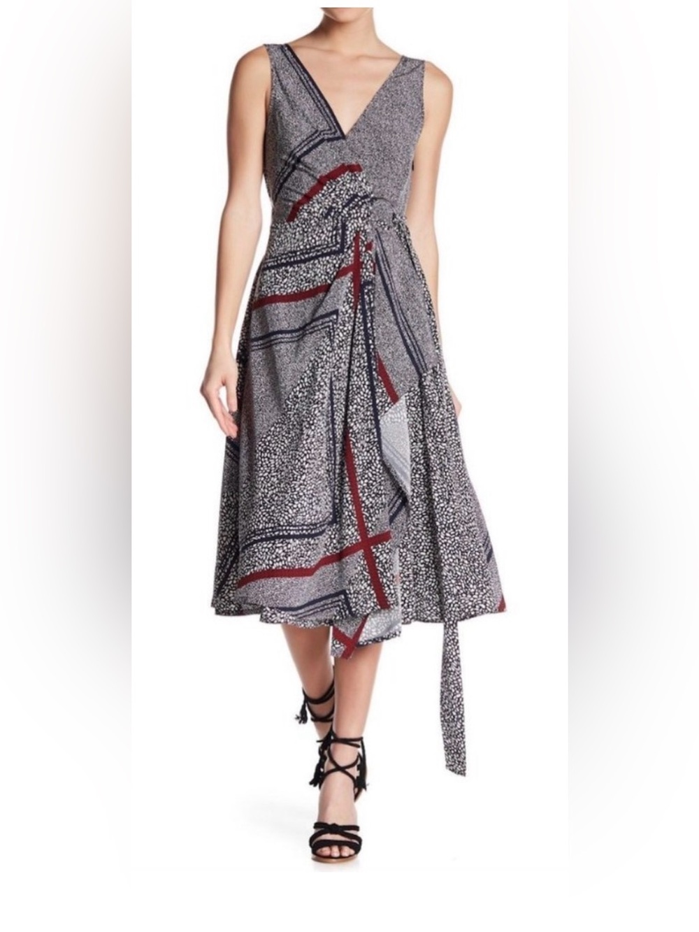 $695 Derek Lam 100% Silk Wrap Cocktail Dress